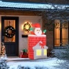 Afbeelding van Outsunny Opblaasbare Kerstman 80L x 90B x 210H cm Meerkleurig van Polyester