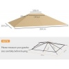 Afbeelding van Outsunny vervangend dak voor pavilion - polyester - khaki
