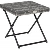 Afbeelding van Outsunny Bijzettafel van staal en polyrattan - 40x40x40 cm - Grijs