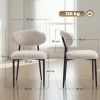 Afbeelding van HOMCOM Eetstoel - Linnenlook Stof (100% Polyester), Staal - 58L x 58B x 77H cm - Beige