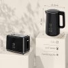 Afbeelding van HOMCOM RVS Waterkoker en Broodrooster Set 1,5L 2200W met Automatische Uitschakeling, Zwart