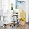 Afbeelding van HOMCOM barkruk - draaistoel met rugleuning - gestoffeerd - beige
