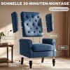 Afbeelding van HOMCOM Gecapitonneerde Wingback Stoel met Hoge Rug, Blauw, voor Woonkamer en Slaapkamer