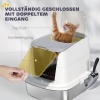 Afbeelding van PawHut kattenbak met lade - 52,4L x 41,3B x 39,8H cm - wit