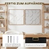 Afbeelding van Homcom Houten Wanddecoratie - EVA, MDF - 80L x 3,5B x 80H cm - Wit