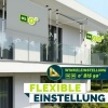 Afbeelding van Tillvex Balkonluifel 200 cm, lichtgrijs, met handslinger, zonder boren, UV-bestendig en waterdicht