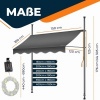 Afbeelding van KESSER® Klemluifel met handslinger en led-lichtsnoer, balkonluifel zonder boren, luifel uv-bestendig