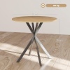Afbeelding van HOMCOM Ronde Eettafel voor 2 Personen in Industriële Stijl, Ø 80 x 75 cm, Eikenhout