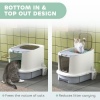 Afbeelding van Pawhut kattenbak met deksel en uitschuifbare lade - grijs