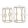 Afbeelding van HOMCOM Bijzettafel Set van Metaal en Gehard Glas 41x41x57 cm Goud