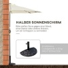 Afbeelding van Outsunny halfronde parasol - 270 x 135 x 240 cm - met LED - beige