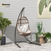 Afbeelding van Outsunny Hangstoelstandaard met grote basis, robuust metaal, 150 kg, zwart