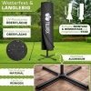 Afbeelding van tillvex® Rechthoekige Aluminium Parasol Ø 330 cm met LED en Afdekking, 360° Draaibaar