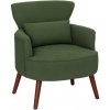 Afbeelding van HOMCOM Fauteuil van polyester en rubberhout, 69,5x69x78 cm, Groen