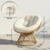 Afbeelding van Outsunny Draaibare Rotanstoel - Crèmewit, 93L x 81B x 87H cm, Staal en PE-rotan