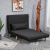 Afbeelding van HOMCOM - Scandinavische Loungestoel - Zwart - Verstelbare Rugleuning