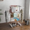 Afbeelding van HOMCOM mobiele wasdroger met inklapbaar kledingrek en wielen, 3 niveaus, 80-142 x 55 x 152 cm