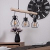 Afbeelding van Globo - hanglamp Mina - natuurlijk zwart - hout en metaal - grote eettafel lamp - E27