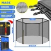 Afbeelding van KESSER® Veiligheidsnet voor Trampoline 183cm geschikt voor 6 palen | trampoline buitenrand met toega