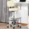Afbeelding van HOMCOM barkruk - draaistoel met rugleuning - gestoffeerd - beige