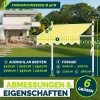 Afbeelding van Tillvex Balkonluifel met handslinger, UV-bestendig en in hoogte verstelbaar (Geel/Wit, 250 cm)