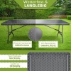 Afbeelding van Tillvex Inklapbare Tuintafel, Kunststof, 180 x 75 cm, Voor 8 Personen, Met Draaggreep