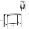 Afbeelding van HOMCOM Bartafelset - MDF en Metaal - 110L x 50B x 89,5H cm - Grijs