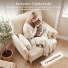 Afbeelding van Homcom Fauteuil van polyester en rubberhout - 103L x 80B x 88H cm - Crèmewit