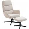Afbeelding van Homcom Accent Stoel met Poef - Polyester, Metaal - 75L x 66B x 99H cm - Beige