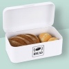 Afbeelding van Witte metalen broodtrommel met handvat - 17x42x24 cm