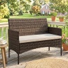 Afbeelding van Outsunny Rattan 2-zitsbank - PE-rattan, staal - 115L x 63B x 85H cm - Khaki