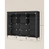 Afbeelding van Stoffen kledingkast met kledingstang en planken - Zwart - 45 x 189 x 180 cm