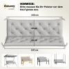 Afbeelding van Outsunny 3-zits bankkussen 150x98x8 cm met banden, voor binnen/buiten, lichtgrijs
