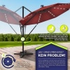 Afbeelding van Tillvex® Premium aluminium parasol 330 cm met hoes en windbescherming | 360° draaibaar en kantelbaar