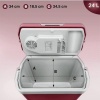 Afbeelding van Tillvex elektrische koelbox 24L | Mini-koelkast voor auto en camping | Koelt & verwarmt (Rood)