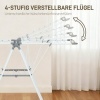 Afbeelding van Homcom Kledingdroogrek - Metaal, Kunststof - 156,5L x 61,5B x 97H cm - Wit