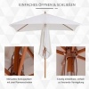 Afbeelding van Outsunny Parasol van Tannenhout, Bamboe, Polyester - Crèmewit - L200 x B150 x H235 cm