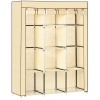 Afbeelding van HOMCOM Opvouwbare Stoffenkast met 8 Niveaus voor Slaapkamer of Gang - Beige 125 x 43 x 162,5 cm