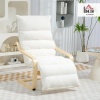 Afbeelding van HOMCOM Relaxfauteuil met Sherpa-Fleece, verstelbaar voetensteun, wit