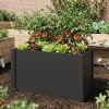 Afbeelding van Outsunny Verhoogde Plantenbak - Verzinkt Staal, Rubber - 102L x 52B x 55H cm - Zwart