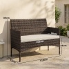 Afbeelding van Outsunny Rattan 2-zitsbank - PE-rattan, staal - 115L x 63B x 85H cm - Khaki