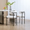 Afbeelding van HOMCOM Eetstoel van polyester en staal 51L x 51B x 76H cm Crèmewit