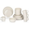 Afbeelding van Alpina 16-delige servies set - Aardewerk voor 4 personen - Magnetron- en vaatwasserbestendig - Crème