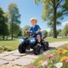 Afbeelding van AIYAPLAY Elektrisch Kinderauto Metaal, Kunststof 70L x 42B x 45H cm Zwart