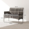 Afbeelding van Outsunny Rattan Loveseat - PE-rattan, staal - 115L x 63B x 85H cm - Lichtgrijs