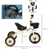 Afbeelding van AIYAPLAY Kinderdriewieler Metaal en Kunststof, Wit, 70,5L x 53B x 58H cm