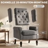 Afbeelding van HOMCOM Eenpersoonsstoel van polyester en hout - 74L x 86B x 102H cm - Donkergrijs