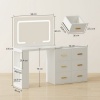 Afbeelding van HOMCOM Kaptafel van MDF en glas, 118L x 78B x 135H cm, Wit