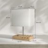 Afbeelding van Homcom Tafellamp - Hout, Staal - 25L x 20B x 40,5H cm - Wit