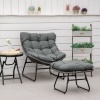 Afbeelding van Outsunny - Rattan Stoel Set - Metaal - PE Rattan - Grijs